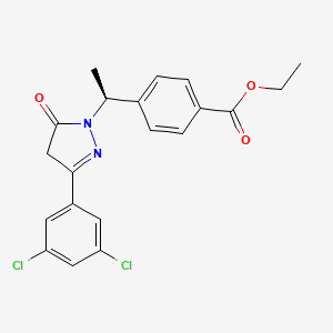 molecular formula C20H18Cl2N2O3 B8808086 (S)-ethyl 4-(1-(3-(3,5-dichlorophenyl)-5-oxo-4,5-dihydro-1H-pyrazol-1-yl)ethyl)benzoate 
