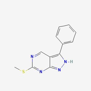 molecular formula C12H10N4S B8808150 6-(Methylthio)-3-phenyl-1H-pyrazolo[3,4-d]pyrimidine 