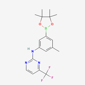 molecular formula C18H21BF3N3O2 B8808155 N-(3-methyl-5-(4,4,5,5-tetramethyl-1,3,2-dioxaborolan-2-yl)phenyl)-4-(trifluoromethyl)pyrimidin-2-amine 