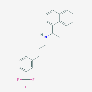 molecular formula C22H22F3N B8808326 N-(1-naphthalen-1-ylethyl)-3-[3-(trifluoromethyl)phenyl]propan-1-amine 
