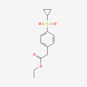molecular formula C13H16O4S B8808415 Ethyl 2-(4-(cyclopropylsulfonyl)phenyl)acetate 