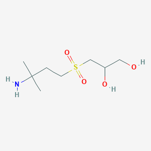 molecular formula C8H19NO4S B8808675 3-((3-Amino-3-methylbutyl)sulfonyl)propane-1,2-diol 