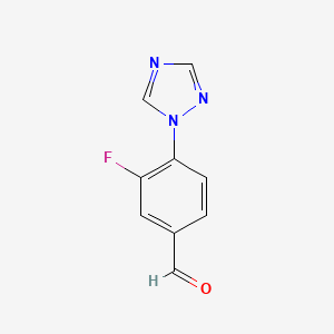 molecular formula C9H6FN3O B8808687 3-fluoro-4-(1H-1,2,4-triazol-1-yl)benzaldehyde 