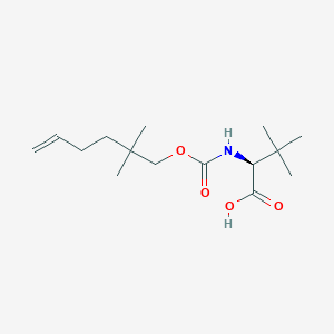 molecular formula C15H27NO4 B8808726 (S)-2-((((2,2-Dimethylhex-5-en-1-yl)oxy)carbonyl)amino)-3,3-dimethylbutanoic acid CAS No. 923591-20-2