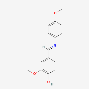 molecular formula C15H15NO3 B8808778 2-METHOXY-ALPHA-(4-METHOXYPHENYLIMINO)-PARA-CRESOL CAS No. 24033-07-6