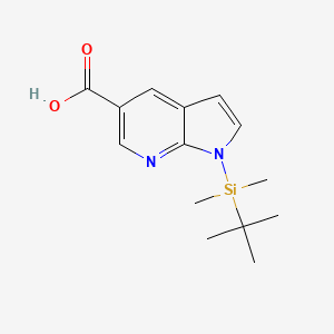 1H-Pyrrolo[2,3-B]pyridine-5-carboxylic acid, 1-[(1,1-dimethylethyl)dimethylsilyl]-