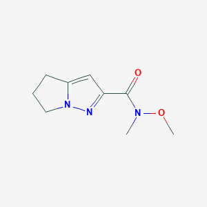 molecular formula C9H13N3O2 B8808850 N-methoxy-N-methyl-5,6-dihydro-4H-pyrrolo[1,2-b]pyrazole-2-carboxamide CAS No. 799781-97-8
