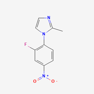 molecular formula C10H8FN3O2 B8808908 1-(2-fluoro-4-nitrophenyl)-2-methyl-1H-imidazole 