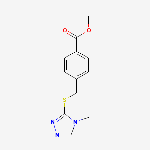 molecular formula C12H13N3O2S B8808989 methyl 4-{[(4-methyl-4H-1,2,4-triazol-3-yl)sulfanyl]methyl}benzoate 