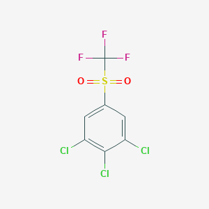 molecular formula C7H2Cl3F3O2S B008809 1,2,3-Trichloro-5-trifluoromethanesulfonyl-benzene CAS No. 104614-75-7