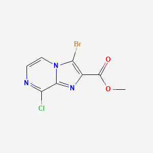 molecular formula C8H5BrClN3O2 B8809370 Methyl 3-bromo-8-chloroimidazo[1,2-A]pyrazine-2-carboxylate 