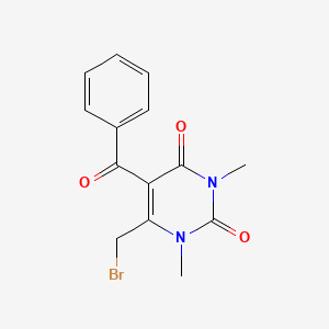 molecular formula C14H13BrN2O3 B8809549 5-Benzoyl-6-(bromomethyl)-1,3-dimethylpyrimidine-2,4(1H,3H)-dione 