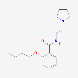 molecular formula C17H26N2O2 B088096 Benzamide, 2-butoxy-N-(2-(pyrrolidinyl)ethyl)- CAS No. 10273-07-1