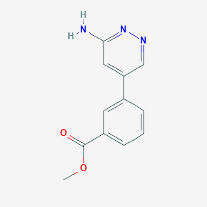 molecular formula C12H11N3O2 B8809616 Methyl 3-(6-aminopyridazin-4-yl)benzoate 