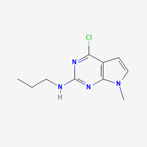 molecular formula C10H13ClN4 B8809665 4-Chloro-7-methyl-N-propyl-7H-pyrrolo[2,3-d]pyrimidin-2-amine 