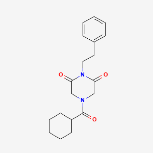 4-Cyclohexanecarbonyl-1-(2-phenylethyl)piperazine-2,6-dione