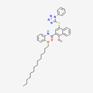 B8809790 2-Naphthalenecarboxamide, 1-hydroxy-4-[(1-phenyl-1H-tetrazol-5-yl)thio]-N-[2-(tetradecyloxy)phenyl]- CAS No. 5084-13-9