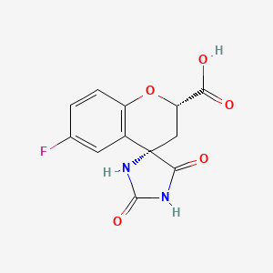 (2S,4S)-6-Fluoro-2',5'-dioxospiro[chroman-4,4'-imidazolidine]-2-carboxylic acid