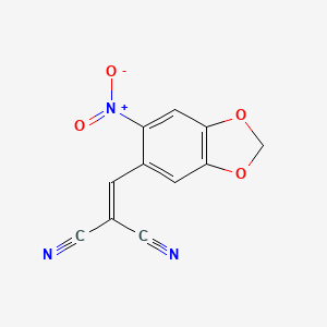 molecular formula C11H5N3O4 B8810000 2-[(6-nitro-2H-1,3-benzodioxol-5-yl)methylidene]propanedinitrile 