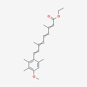molecular formula C23H30O3 B8810302 9-(4-Methoxy-2,3,6-trimethylphenyl)-3,7-dimethylnona-2,4,6,8-tetraenoic acid ethyl ester 