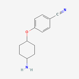 molecular formula C13H16N2O B8810338 Benzonitrile, 4-[(trans-4-aminocyclohexyl)oxy]- 