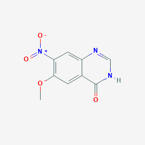 molecular formula C9H7N3O4 B8810352 6-Methoxy-7-nitroquinazolin-4(3H)-one CAS No. 196195-00-3