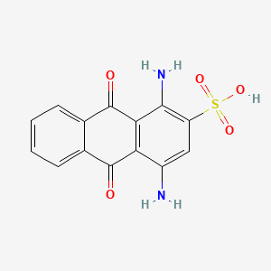 molecular formula C14H10N2O5S B8810387 1,4-Diamino-9,10-dihydro-9,10-dioxoanthracene-2-sulphonic acid CAS No. 4095-85-6