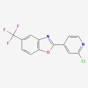 molecular formula C13H6ClF3N2O B8810408 2-(2-Chloropyridin-4-yl)-5-(trifluoromethyl)benzo[d]oxazole 