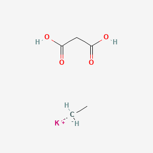molecular formula C5H9KO4 B8810480 Potassium; ethane; propanedioic acid 