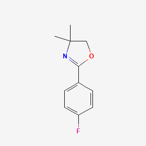 molecular formula C11H12FNO B8810805 Oxazole, 2-(4-fluorophenyl)-4,5-dihydro-4,4-dimethyl- CAS No. 71171-94-3