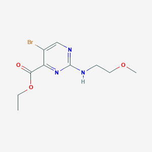 molecular formula C10H14BrN3O3 B8810820 Ethyl 5-bromo-2-((2-methoxyethyl)amino)pyrimidine-4-carboxylate 