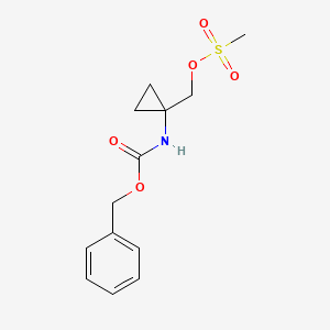 molecular formula C13H17NO5S B8810891 (1-(((Benzyloxy)carbonyl)amino)cyclopropyl)methyl methanesulfonate 