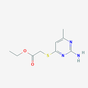 molecular formula C9H13N3O2S B8811068 (2-Amino-6-methyl-pyrimidin-4-ylsulfanyl)-acetic acid ethyl ester 