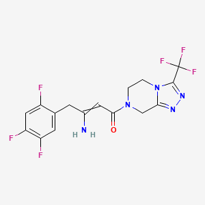 molecular formula C16H13F6N5O B8811113 4-oxo-4-[3-(trifluoromethyl)-5,6-dihydro[1,2,4]triazolo[4,3-a]pyrazin-7(8H)-yl]-1-(2,4,5-trifluorophenyl)but-2-en-2-amine 