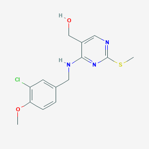 B8811267 (4-((3-Chloro-4-methoxybenzyl)amino)-2-(methylthio)pyrimidin-5-yl)methanol CAS No. 330785-85-8