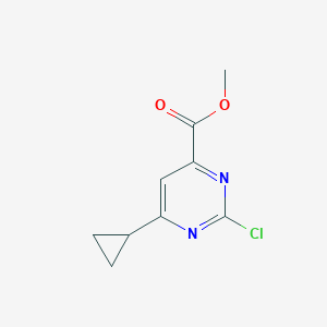 molecular formula C9H9ClN2O2 B8811352 Methyl 2-chloro-6-cyclopropylpyrimidine-4-carboxylate 