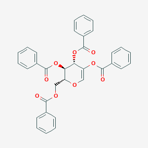 molecular formula C34H26O9 B088114 [(2R,3R,4S)-3,4,5-tribenzoyloxy-3,4-dihydro-2H-pyran-2-yl]methyl benzoate CAS No. 14125-75-8