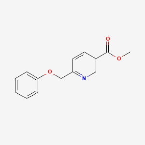 molecular formula C14H13NO3 B8811862 Methyl 6-(phenoxymethyl)nicotinate 