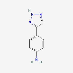 molecular formula C8H8N4 B8811916 4-(2H-1,2,3-TRIAZOL-4-YL)ANILINE CAS No. 89221-20-5