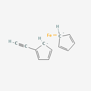 molecular formula C12H10Fe B8811955 Ferrocene, ethynyl- 