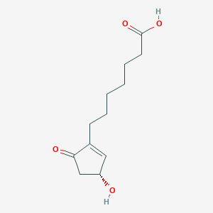 molecular formula C12H18O4 B8812055 7-[(3R)-3-Hydroxy-5-oxocyclopent-1-en-1-yl]heptanoic acid 