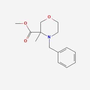 molecular formula C14H19NO3 B8812085 Methyl 4-benzyl-3-methylmorpholine-3-carboxylate 