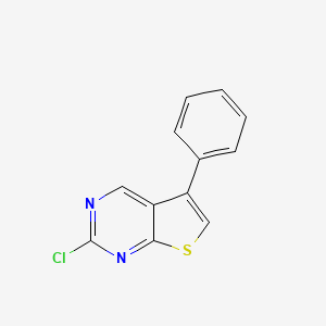 molecular formula C12H7ClN2S B8812105 2-Chloro-5-phenylthieno[2,3-d]pyrimidine 