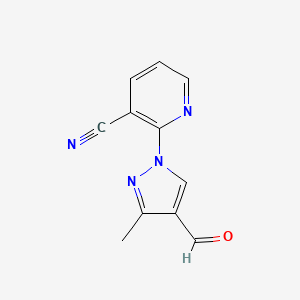 2-(4-Formyl-3-methyl-1H-pyrazol-1-yl)nicotinonitrile