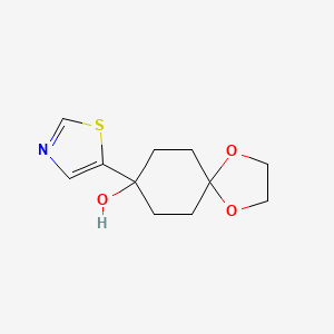 molecular formula C11H15NO3S B8812171 8-Hydroxy-8-(5-thiazolyl)-1,4-dioxaspiro[4.5]decane 
