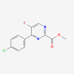 molecular formula C12H8ClFN2O2 B8812180 Methyl 4-(4-chlorophenyl)-5-fluoropyrimidine-2-carboxylate 