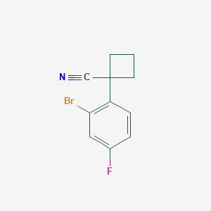 molecular formula C11H9BrFN B8812204 1-(2-Bromo-4-fluorophenyl)cyclobutanecarbonitrile 