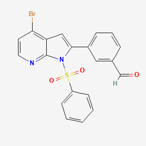 3-(4-Bromo-1-(phenylsulfonyl)-1H-pyrrolo[2,3-b]pyridin-2-yl)benzaldehyde