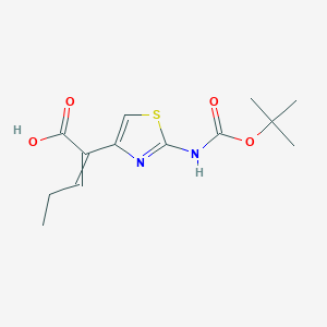 molecular formula C13H18N2O4S B8812354 (2Z)-2-{2-[(Tert-butoxycarbonyl)amino]-1,3-thiazol-4-YL}pent-2-enoic acid 