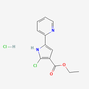 Ethyl 2-chloro-5-(pyridin-2-yl)-1H-pyrrole-3-carboxylate hydrochloride